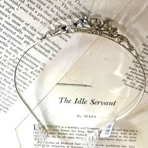 BHLDN Headband Jeweled Silver Clear Crystal Bridal